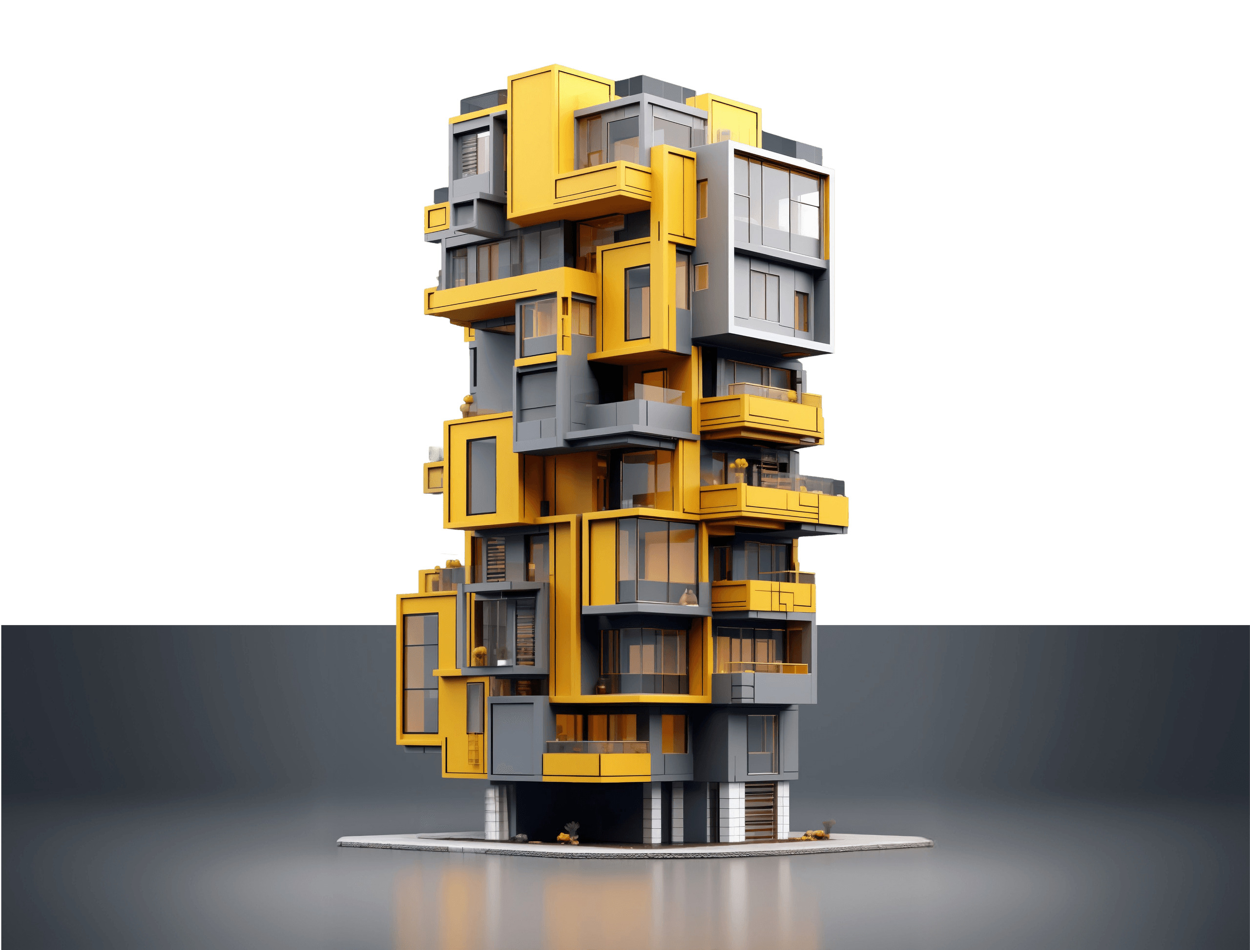 Modern architectural building representing Afaq Al Manzil's real estate services